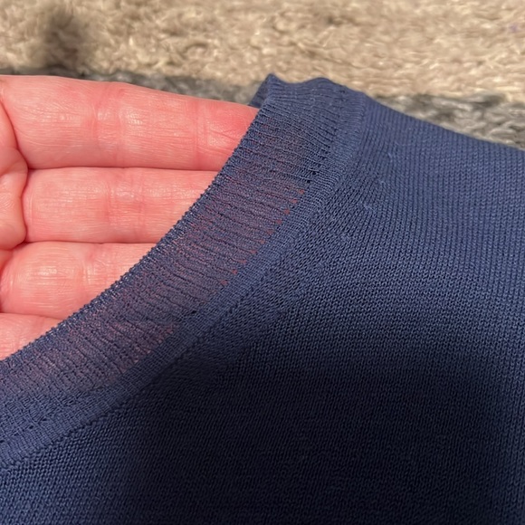 J. Crew cotton sweater, blue, size L EUC! - Picture 3 of 7